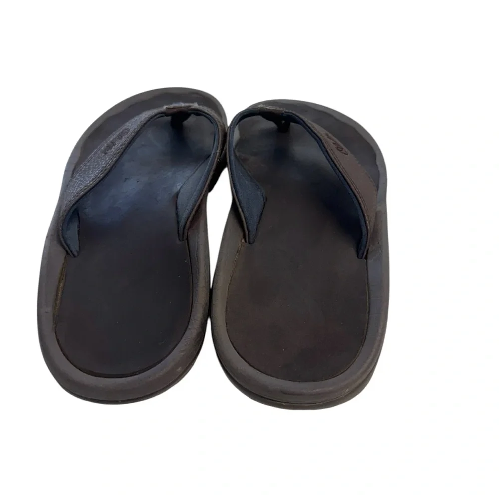 OluKai Brown Sandals Casual Flip-Flops Men’s Size 8